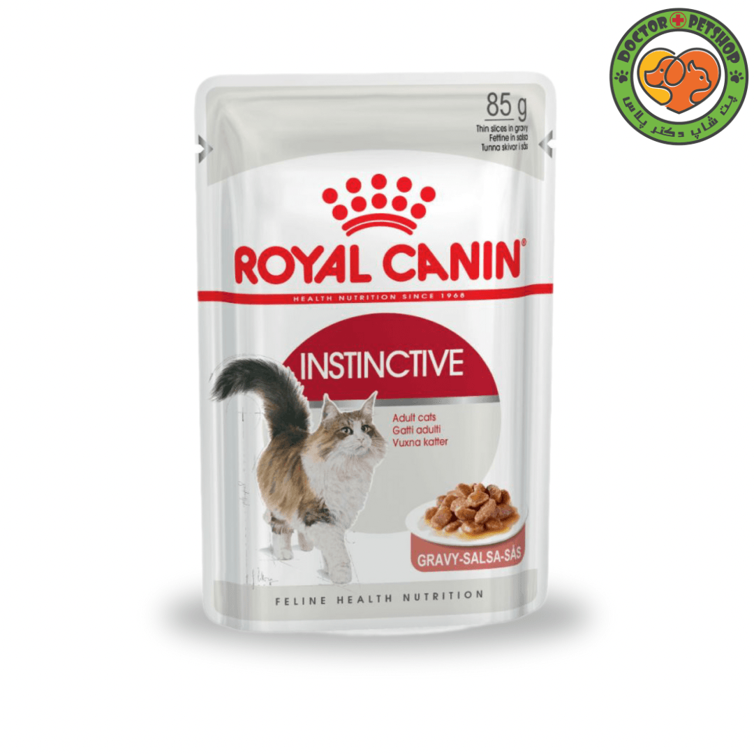 پوچ گربه رویال کنین مدل Instinctive وزن ۸۵ گرم طعم گوشت