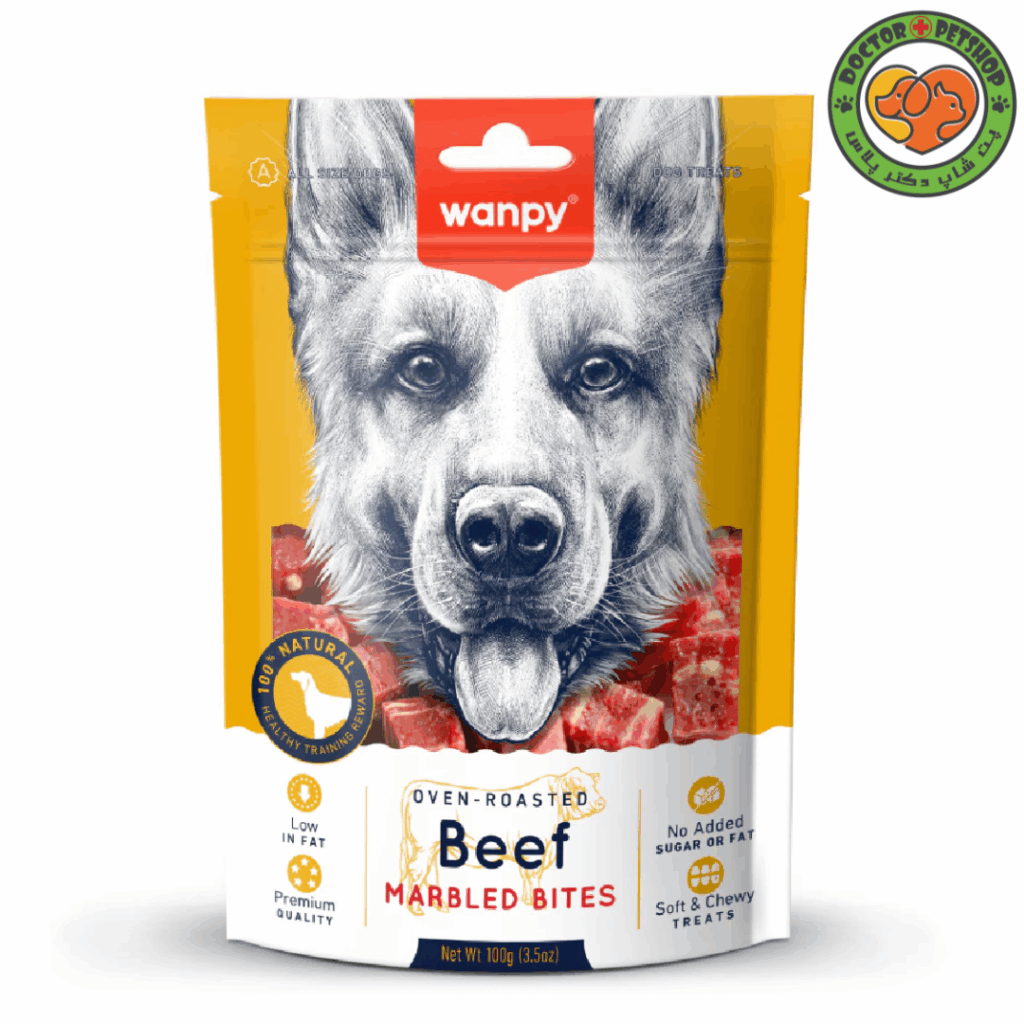 تشویقی سگ ونپی با طعم گوشت گاو Wanpy Marbled Bites Dog Treat With Beef